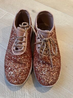 Rose Gold Glitter Slip-On Sneakers